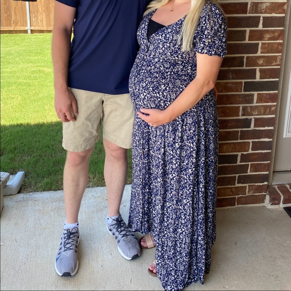 Floral Blue Maxi dress - Maternity Friendly